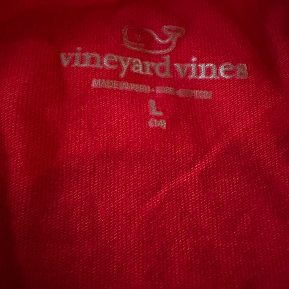 NWOT Red Vineyard Vines Long Sleeve Logo T-Shirt Girls Size L (14) - Picture 3 of 5